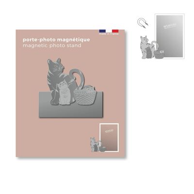 portafotos magnético de metal - mimine cat