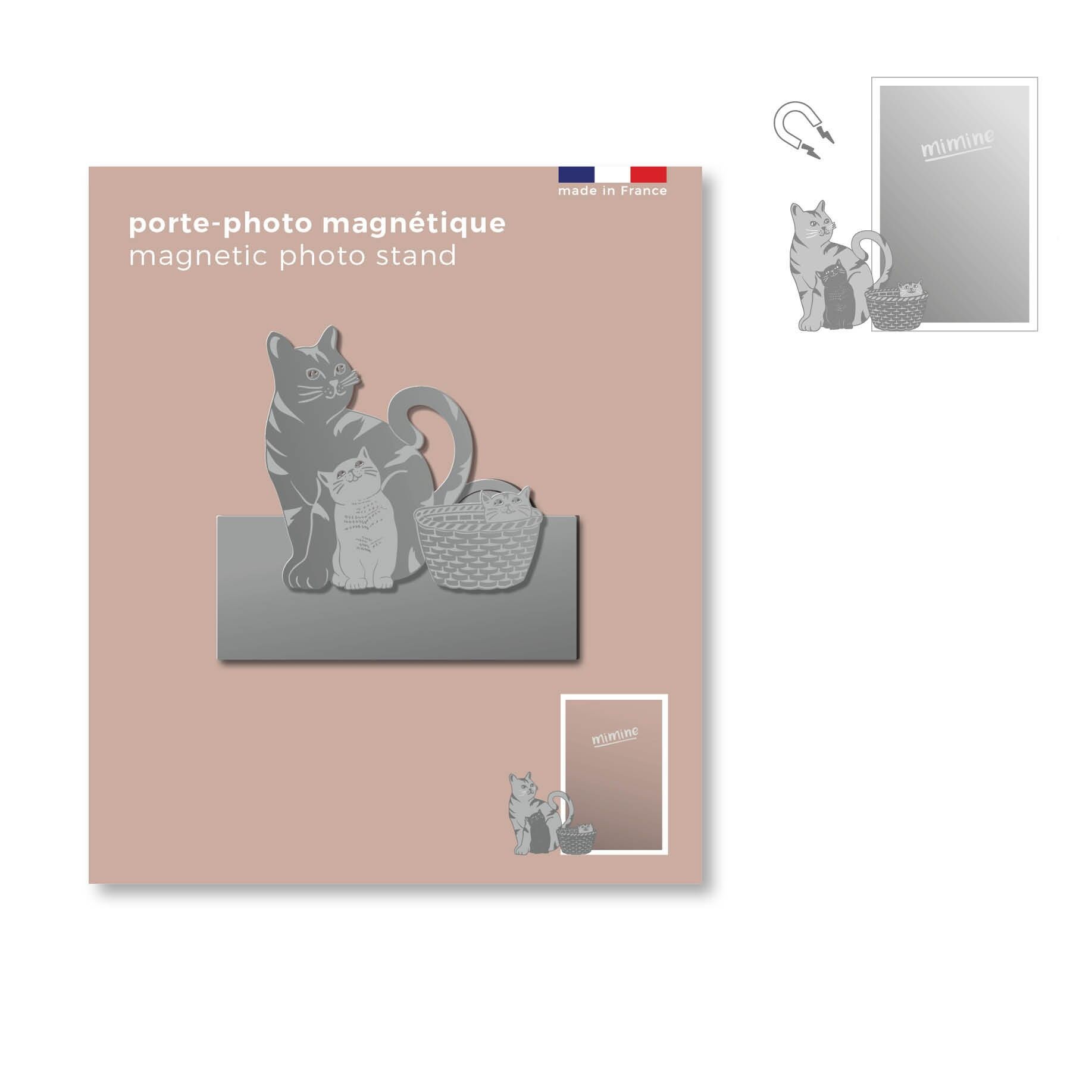 portafoto magnetico in metallo - mimine cat