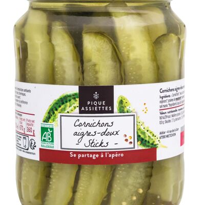 Sweet and Sour Pickles in Organic Sticks 72Cl - 360G