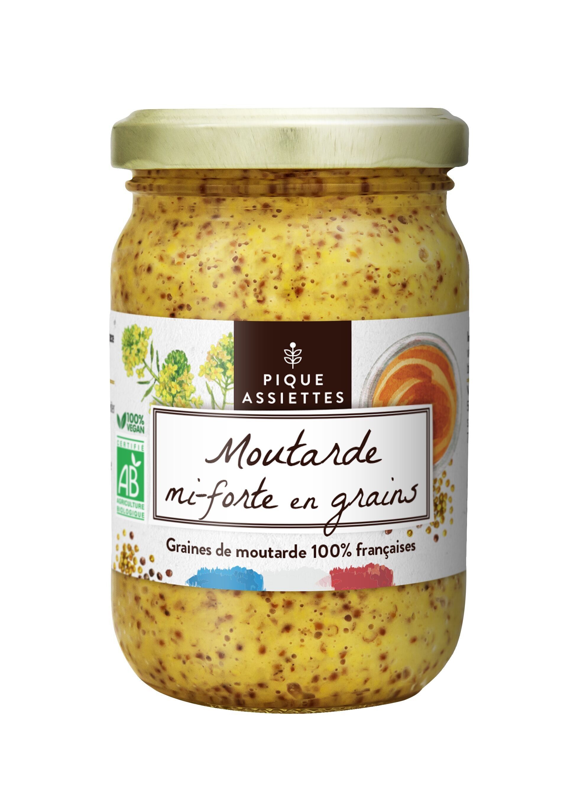 Medium Strong Mustard in Organic Grains 100% French Seeds 200G