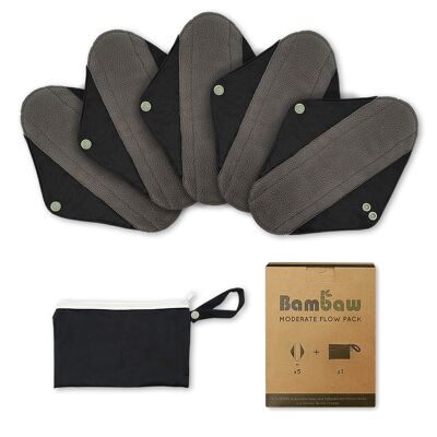 Set of 5 pads + pouch | Moderate flow