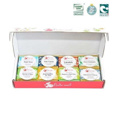 Discovery box for dry skin - 8 cold process soaps 50gr certified organic