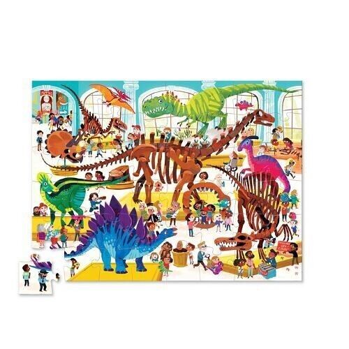 Puzzle - Une journée au musée des dinosaures - 48 pièces - 4a+