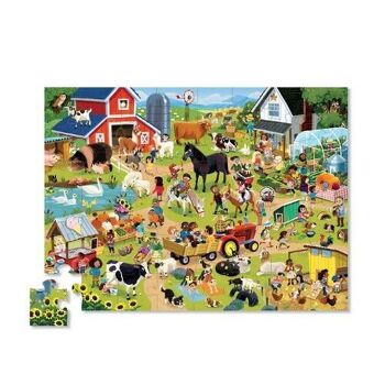 Puzzle - Une journée à la ferme - 48 pièces - 4a+ 2