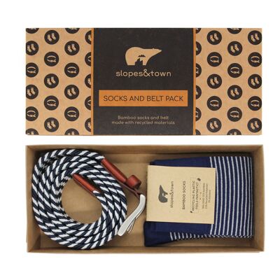 BELT AND SOCKS PACK RECYCLED BELT PETER AND BAMBOO SOCKS