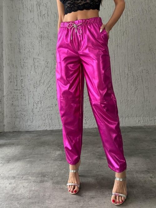 Pantalon de jogging effet métallisé FUSCHIA - ROUEN