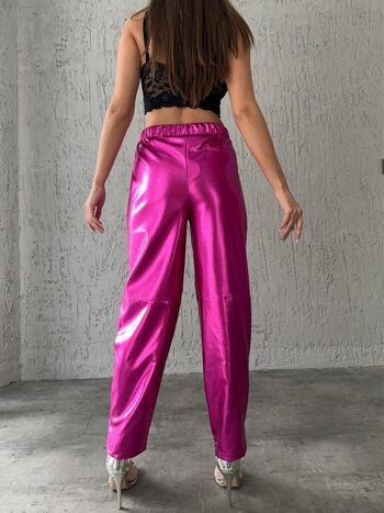 Pantalon de jogging effet métallisé FUSCHIA - ROUEN 2