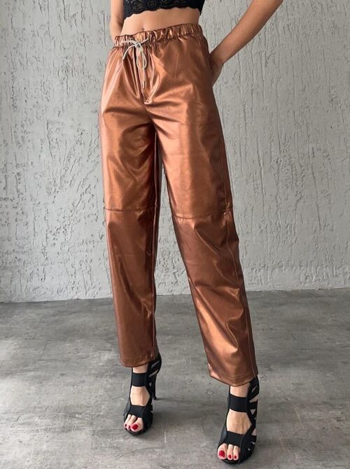 Pantalon de jogging effet métallisé BRONZE - ROUEN