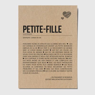 Carte définition petite-fille