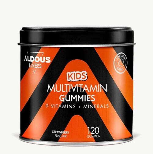 Multivitaminas para niños en gominolas Aldous Labs | 120 gummies sabor natural a fresa
