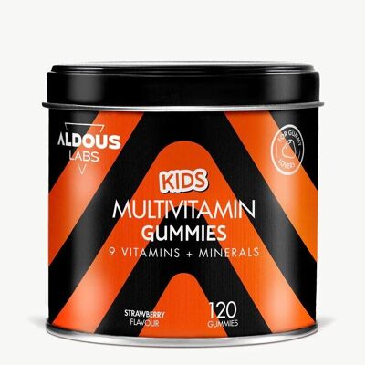 Multivitamines pour enfants dans les bonbons gélifiés Aldous Labs | 120 gummies saveur naturelle de fraise