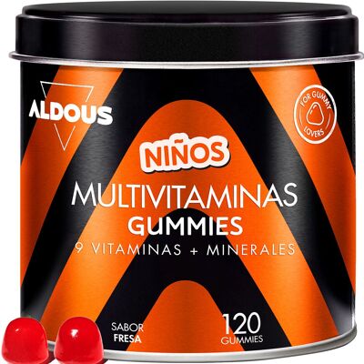 Multivitaminici per bambini nelle caramelle gommose Aldous | 120 caramelle gommose al gusto naturale di fragola