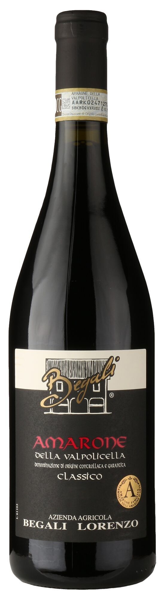 Amarone della Valpolicella DOC Classico 2019, BEGALI, delizioso e robusto vino rosso da invecchiamento