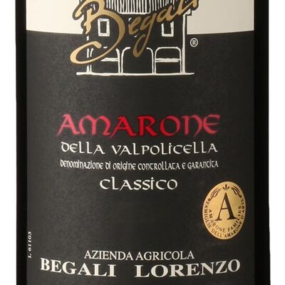 Amarone della Valpolicella DOC Classico 2019, BEGALI, delicious and robust red wine for aging