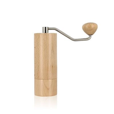 Beech wood hand crank coffee grinder