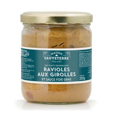 Ravioli con finferli e salsa di foie gras - vaso da 350g (2 parti)