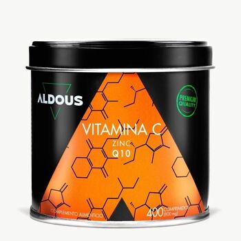 Vitamine C avec zinc et coenzyme Q10 Aldous Labs | 400 comprimés 1