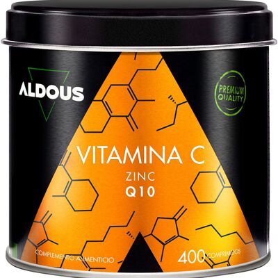 Vitamina C con Zinco e Coenzima Q10 Aldous | 400 compresse