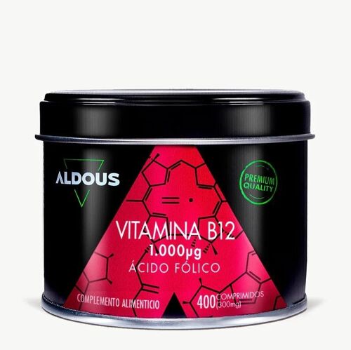 Vitamina B12 con Ácido Fólico Aldous Labs | 400 comprimidos