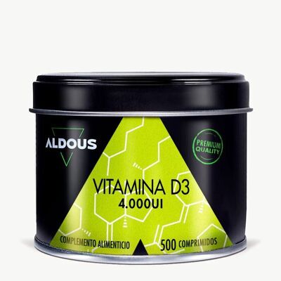 Vitamina D3 4000 UI Aldous labs | 500 comprimidos