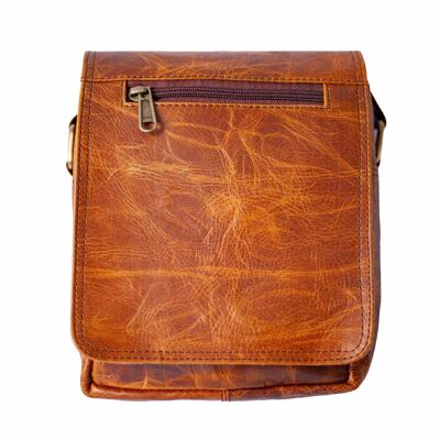 soft leather shoulder bag for men with retro effect: Vintage Elegance JACKY