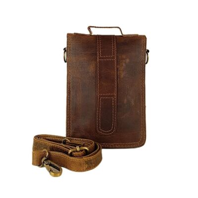 Shoulder bag and belt in Natural Leather for men: Authenticity BASILE
