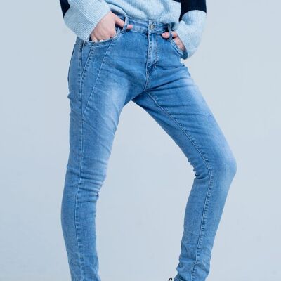 3D-blaue Boyfriend-Jeans