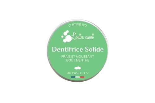 Dentifrice Solide en Pastille Menthe x 40 certifié Bio