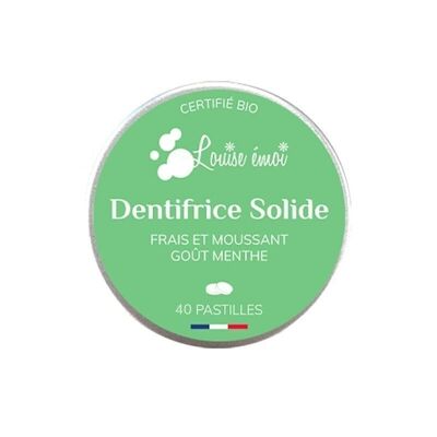 Solid Toothpaste in Mint Pastilles x 40 certified organic