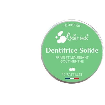 Solid Toothpaste in Mint Pastilles x 40 certified organic