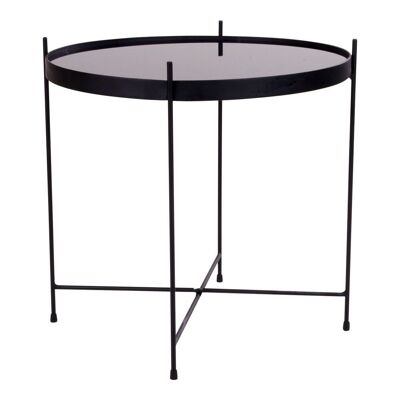 Table basse Venezia - acier laqué noir ø48xh48cm