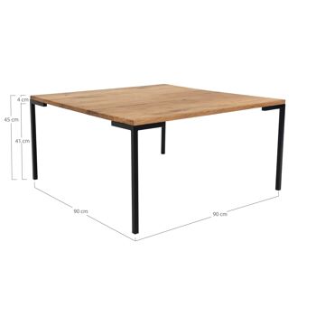 Table basse Lugano - chêne huilé 90x90 cm 5