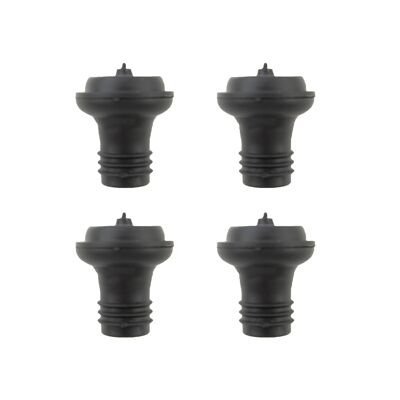 Set of 4 bottle caps in black synthetic material