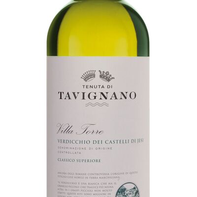 Villa Torre, Klasse Verdicchio dei Castelli di Jesi.Sup.DOC 2022, TENUTA DI TAVIGNANO, mineralischer und blumiger Weißwein