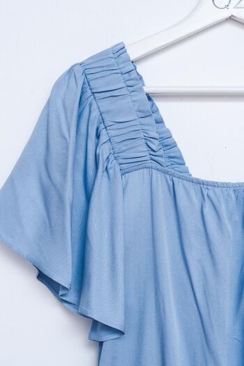 Mini-robe à manches ange en bleu bébé 3