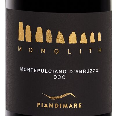 Monolito, Montepulciano d'Abruzzo DOC Riserva 2019, PIANDIMARE, vino rosso delizioso e corposo