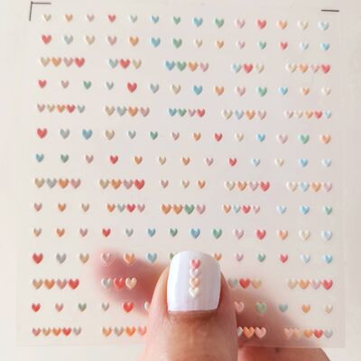 Pegatinas de uñas 3D corazones pastel