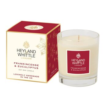 Bougie festive encens et eucalyptus dans un verre 230g 1