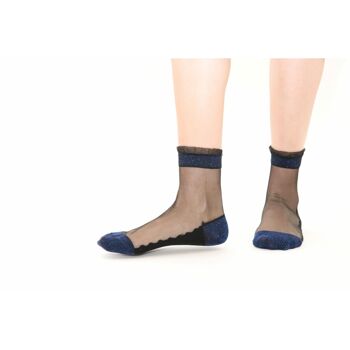 Shine bleu - La chaussette en voile résistant  et en Lurex - Parfait pour Fête des Mères 2024 5