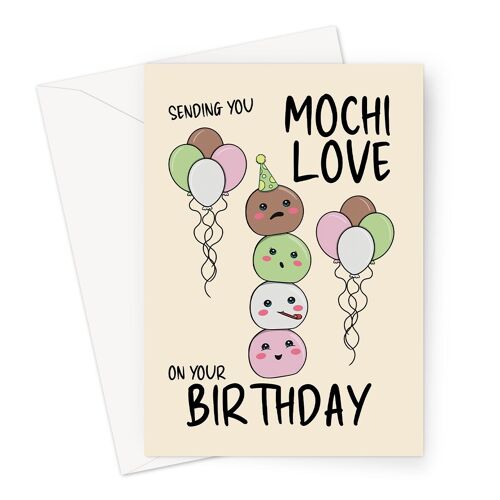 Birthday Card | Mochi Desert | Kawaii Japanese Food