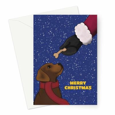 Tarjeta de Navidad del perro de Brown Labrador | Tarjeta de Navidad para dueño de perro