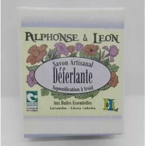 Savon DÉFERLANTE surgras 100g Bio vegan et nature & prorès parfumé au lavandin et litsee cubeba