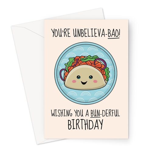 Cute Birthday Card | Bao Bun | Kawaii Art Style