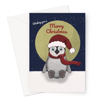 Linda tarjeta de Navidad | Pingüino