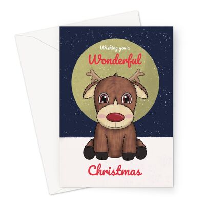 Süße Weihnachtskarte | Rentier-Weihnachtskarte