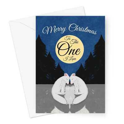Cute One I Love Christmas Tarjeta A6 o 7x5" / Artic Fox