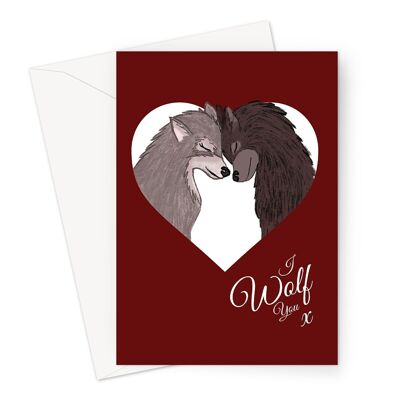Carina cartolina di San Valentino | Ti lupo