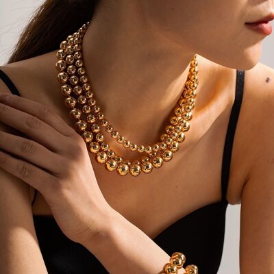 Minimalistische Perlenkette im klobigen Look – stapelbar