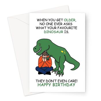 Carte d’anniversaire drôle | Blague préférée sur les dinosaures | Pour Adulte 1