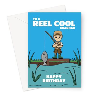 Tarjeta de cumpleaños de pesca para abuelo | Carrete Cool Pescador